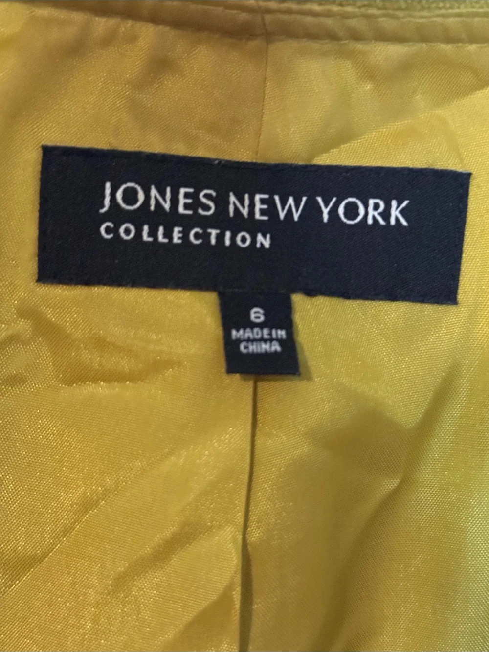 Jones New York Collection Linen Blend Jacket | Citron Chartreuse Blazer | Women - Picture 7 of 7